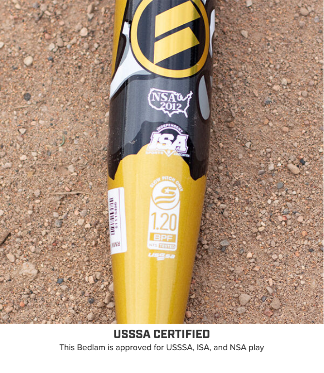 2025 Worth Bedlam Gold XL 1-Piece USSSA Slowpitch Softball Bat WSU5BEDG1L