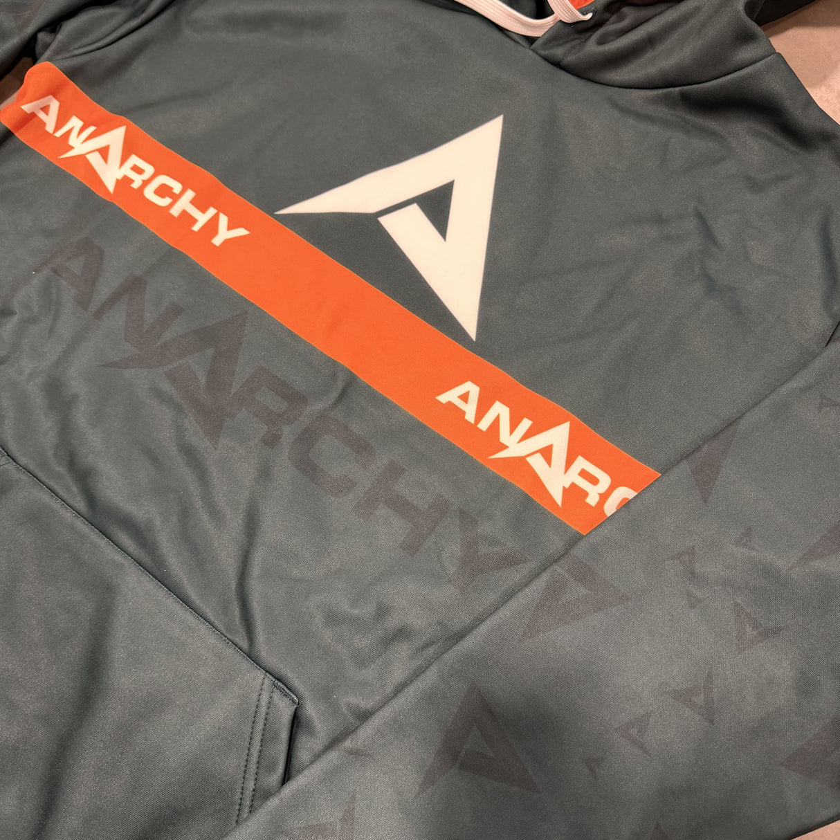 Anarchy Fleece Hoodie - Dark Green/Orange