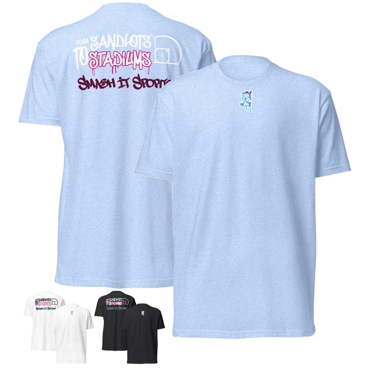 Smash It Sports T-Shirt - Sandlot To Stadiums (Multiple Colors)