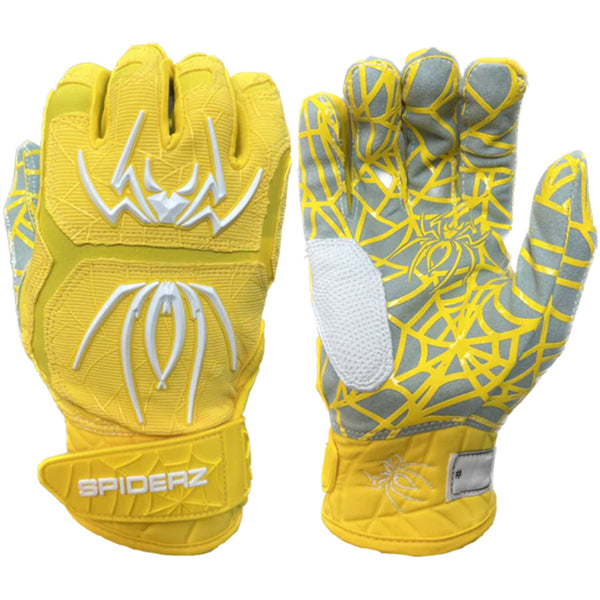 Spiderz HYBRID Batting Gloves - Athletic Gold/White
