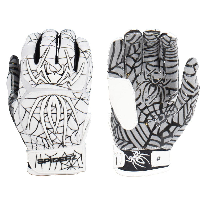 Spiderz HYBRID Batting Gloves - White/Black - Smash It Sports