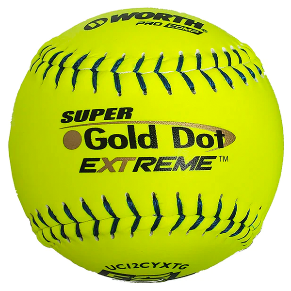 Worth Gold Dot Extreme Classic M 40/325 GSL 12" Slowpitch Softballs - UC12CYXTG - Smash It Sports
