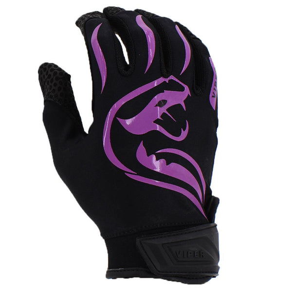 Viper Lite Premium Batting Gloves Leather Palm - Black /Purple