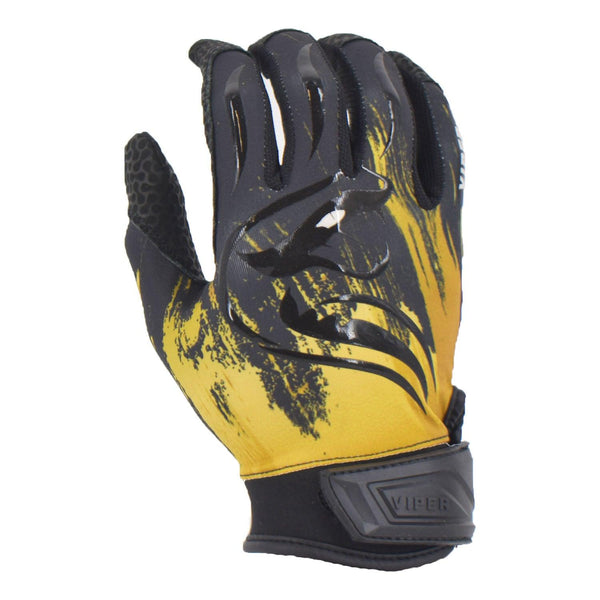 Viper Lite Premium Batting Gloves Leather Palm - Black/Gold - Smash It Sports