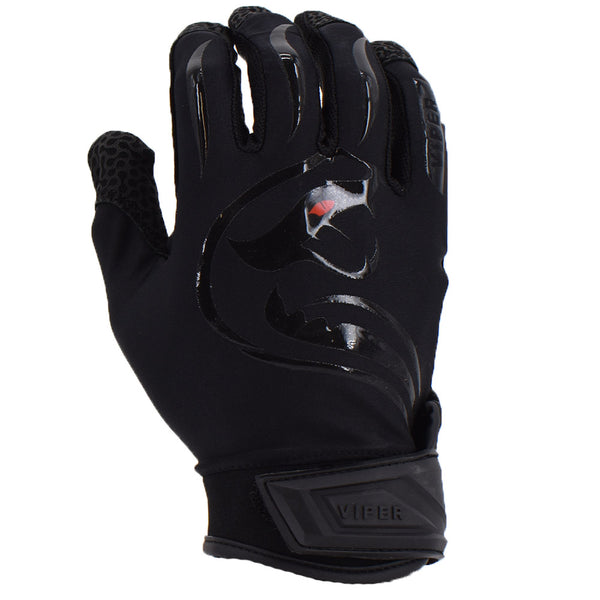 Viper Lite Premium Batting Gloves Leather Palm - Black Out - Smash It Sports