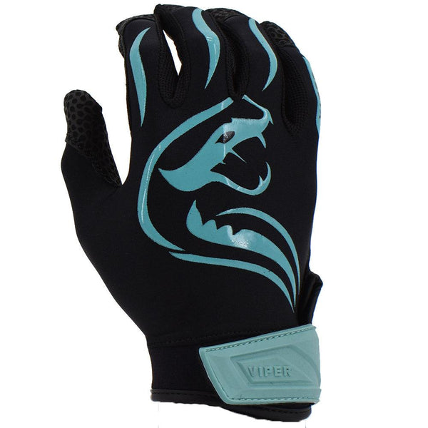 Viper Lite Premium Batting Gloves Leather Palm - Black/Teal - Smash It Sports