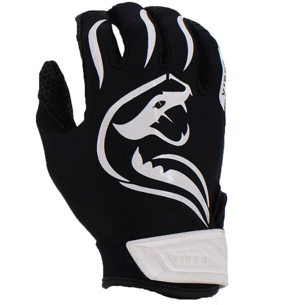 Viper Lite Premium Batting Gloves Leather Palm - Black/White - Smash It Sports