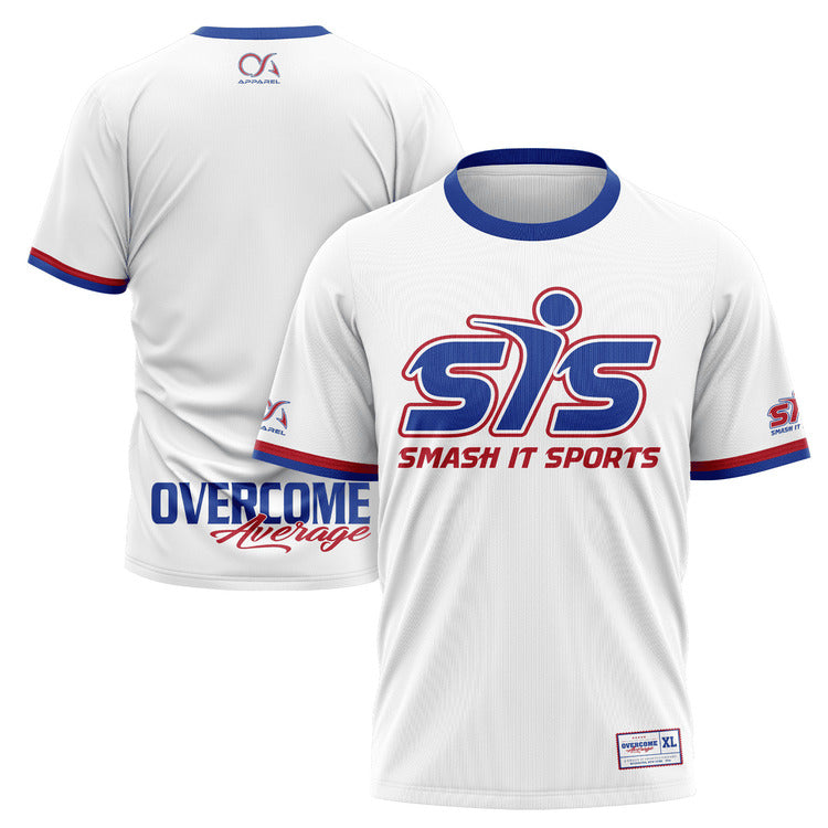 Smash It Sports Short Sleeve Shirt - White/Royal/Red