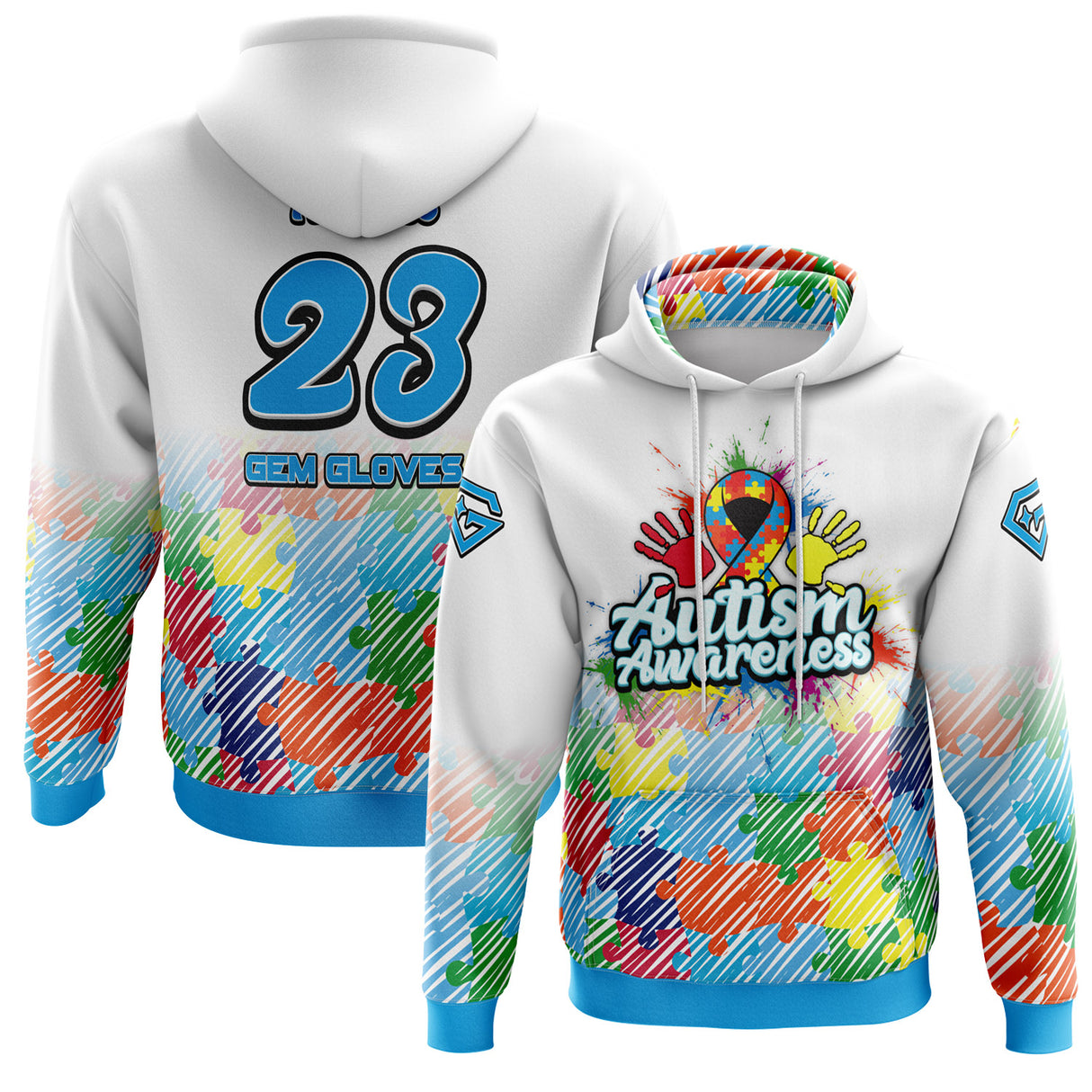 2026 Gem Gloves Autism Awareness Hoodie (Customized Buy-In)