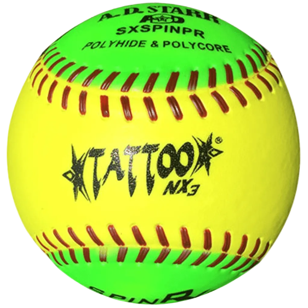 AD Starr Tattoo NX3 Spinner 12" Batting Practice Slowpitch Softballs - SXSPINPR - Smash It Sports
