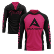 Anarchy Hooded Long Sleeve Tee - Hot Pink/Black - Smash It Sports
