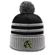 Anarchy Retro Logo Beanie #134 with Pom (Black/Grey/White) - Smash It Sports