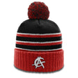 Anarchy Retro Logo Beanie #134 with Pom (Black/Red/White) - Smash It Sports