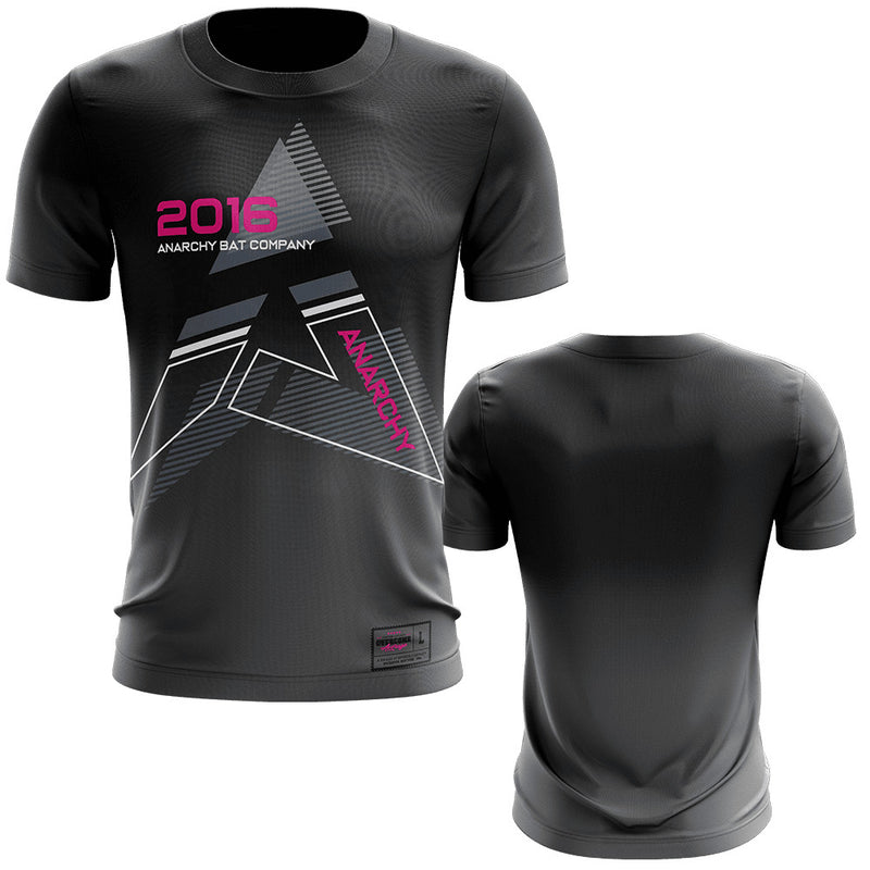 Anarchy EVO-Tech™ Short Sleeve Shirt - Black/Pink EST 2016 - Smash It Sports