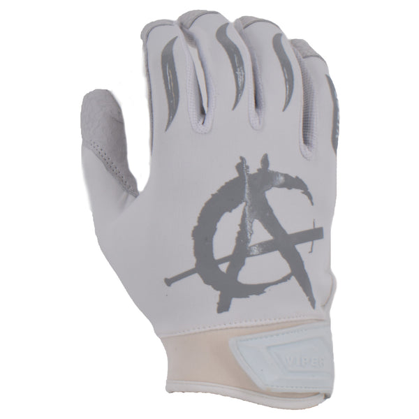 Viper Lite Premium Batting Gloves Leather Palm - Anarchy Edition Whiteout - Smash It Sports
