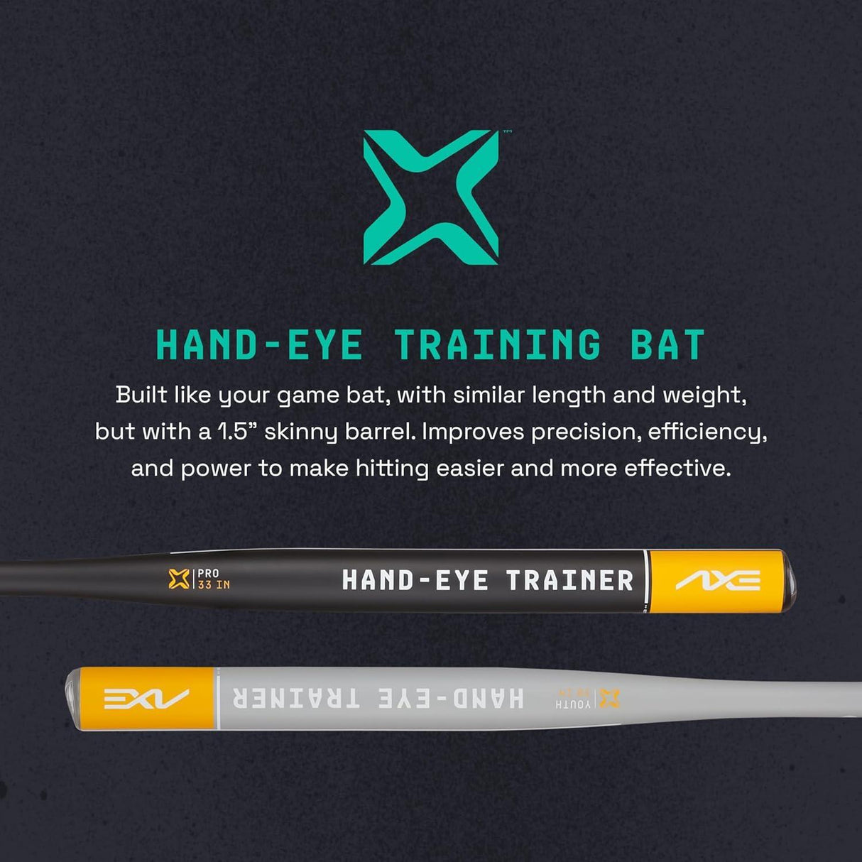 Axe Hand-Eye Training Bats - 1.5" Barrel - Pro - Smash It Sports