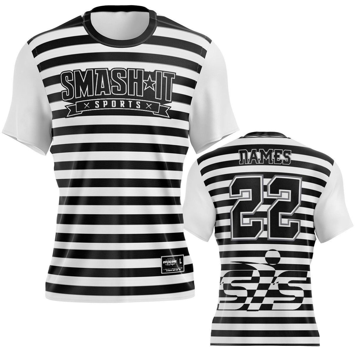 Black/White Fusion - Short Sleeve Jersey (Customized Buy-In) - Smash It Sports