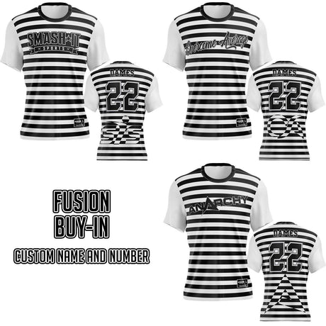 Black/White Fusion - Short Sleeve Jersey (Customized Buy-In) - Smash It Sports