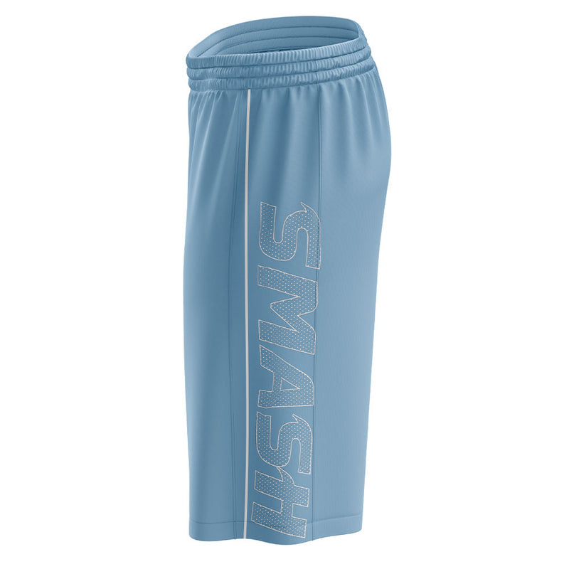 SIS Microfiber Shorts (Carolina/White) - Smash It Sports