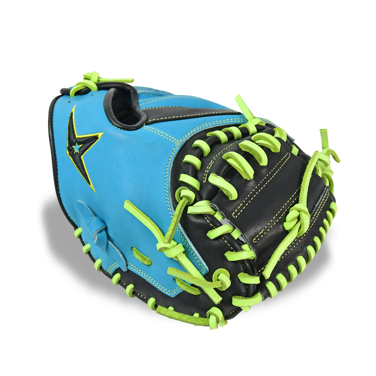 All-Star S7-Elite Pro Travel Fit Catchers Mitt/Glove - Sky Blue/Black/Yellow