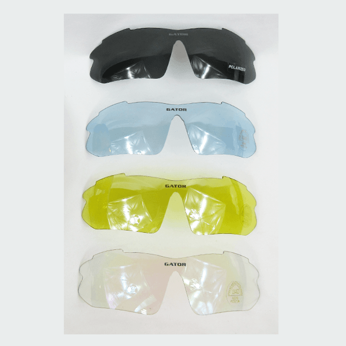 Gator Gear Multi-Lens Sunglasses Kit - Neon Yellow (w/ Prescription Lens Insert) - Smash It Sports