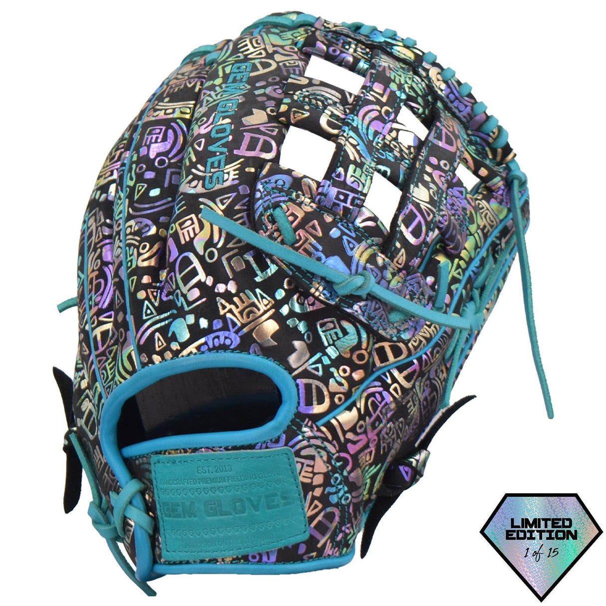 Gem Gloves Softball Fielding Glove - GEM035 Holographic Aztec - Smash It Sports