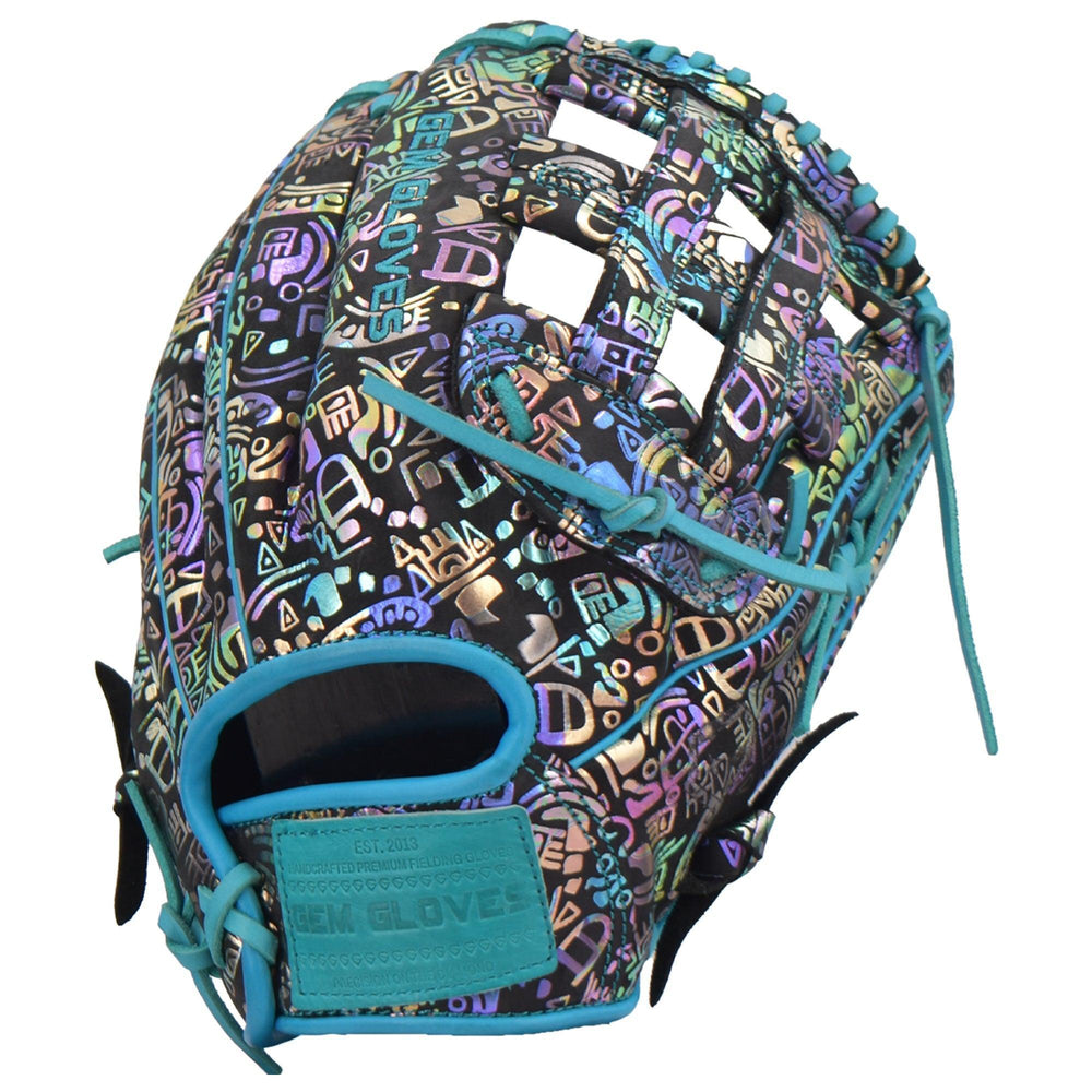 Gem Gloves Softball Fielding Glove - GEM035 Holographic Aztec - Smash It Sports