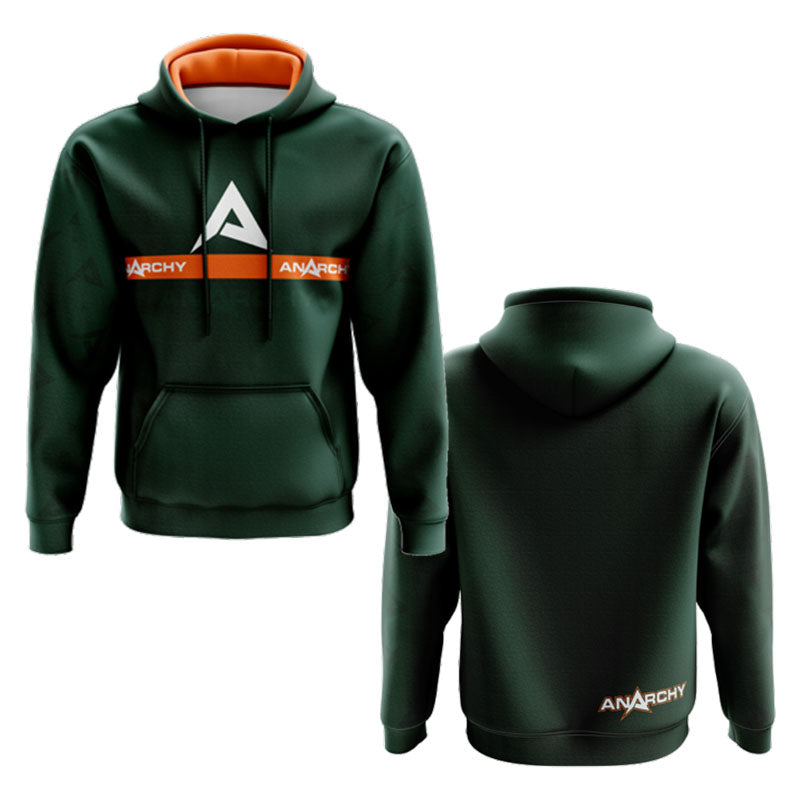 Anarchy Fleece Hoodie - Dark Green/Orange