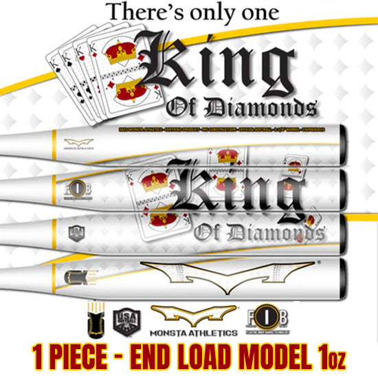 2023 Monsta King of Diamonds - M5 – 1PC - 3900 Handle - 1oz End Load - USA/ASA Slowpitch Softball Bat - Smash It Sports