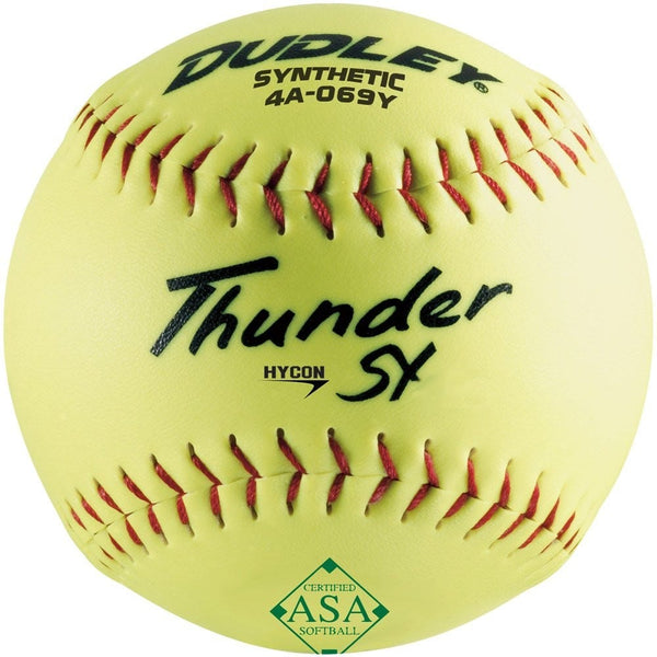 Dudley ASA Synthetic Thunder SY Hycon 12" 52/300 Slowpitch Softballs (4A-069Y) - Smash It Sports