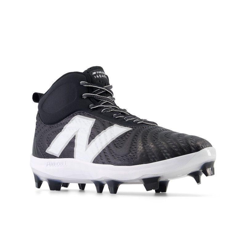 New Balance Men's FuelCell 4040 V7 Mid-Molded Baseball Cleats - Black / Optic White - PM4040K7 - Smash It Sports