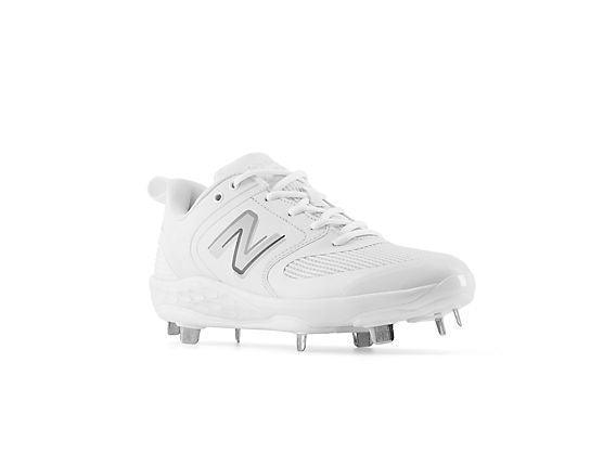 New Balance Women's VELO v3 Metal Fastpitch Softball Cleats - White with Rain Cloud - SMVELOW3 - Smash It Sports