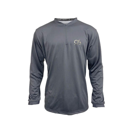 OA Silver Foil Logo Quarter Zip Pullover - Charcoal/Charcoal - Smash It Sports