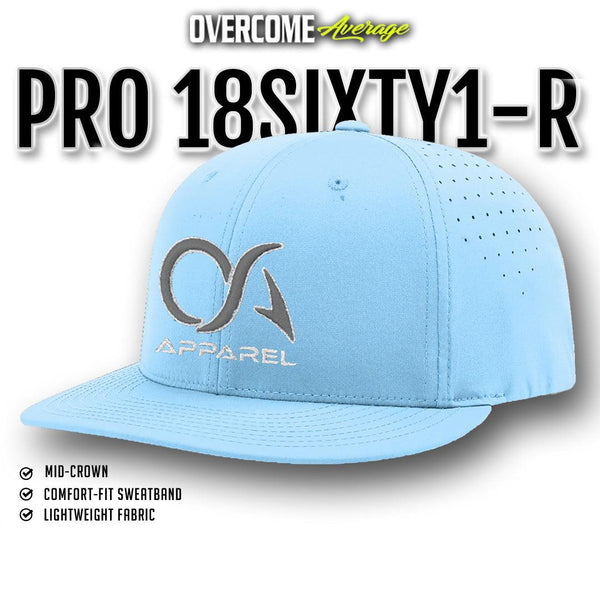OA Apparel - Pro 18SIXTY1-R Performance Hat - Carolina/Charcoal/White - Smash It Sports