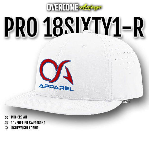 OA Apparel - Pro 18SIXTY1-R Performance Hat - White/Red/Royal - Smash It Sports