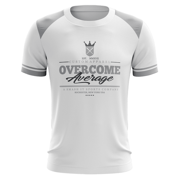 Overcome Average Short Sleeve Shirt - Emblem (White/Grey) - Smash It Sports