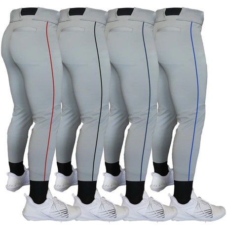 Original Dirty Mids - Piped Collection Baseball Pants (Grey) - Smash It Sports