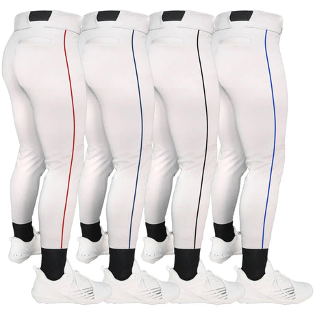 Original Dirty Mids - Piped Collection Baseball Pants (White) - Smash It Sports