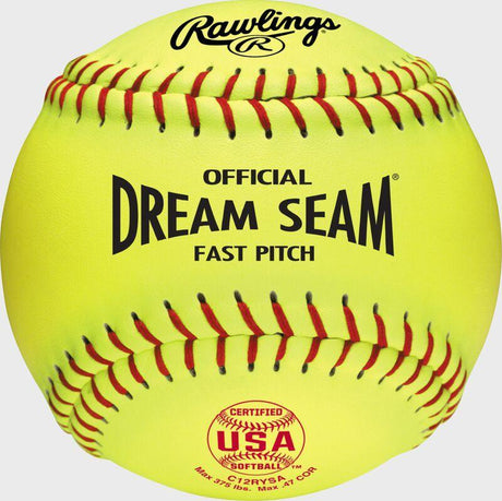 Rawlings 12" ASA/USA Dream Seam Synthetic Fastpitch Softballs C12RYSA - Smash It Sports