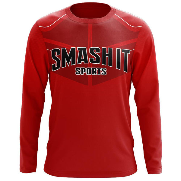 Smash It Sports Long Sleeve Shirt - Smash Logo (Red/Black)