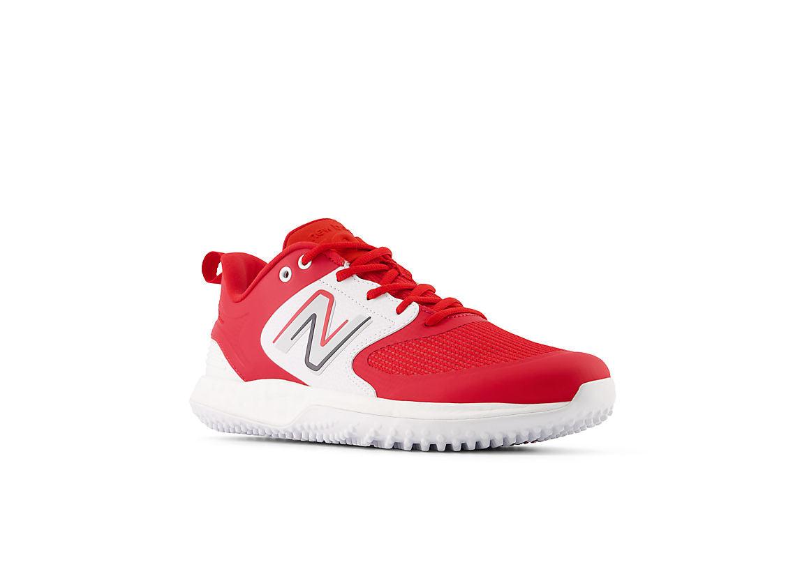 New Balance Men's Fresh Foam 3000 V6 Turf Baseball Shoes - Red with White - T3000TR6 - Smash It Sports