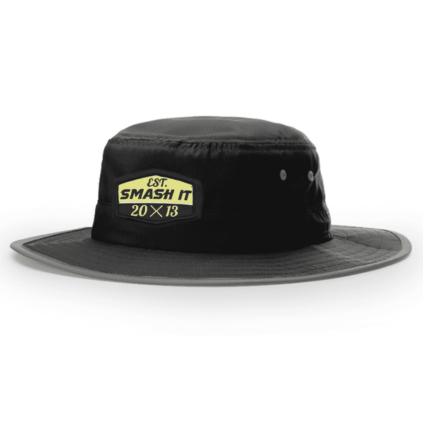 Smash It Sports Bucket Hat Black with Neon Patch
