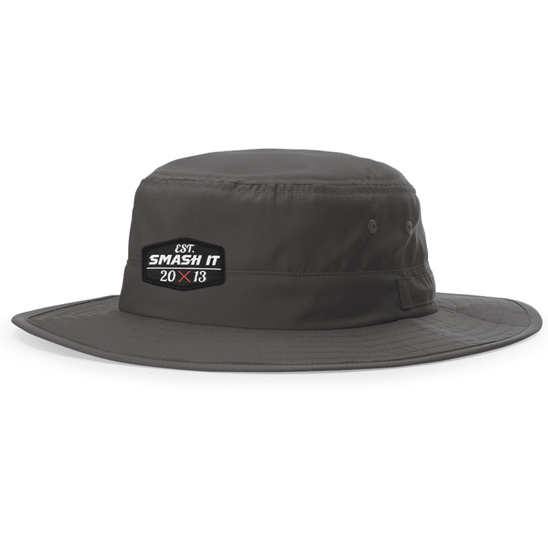 Smash It Sports Bucket Hat Charcoal with Black Patch - Smash It Sports