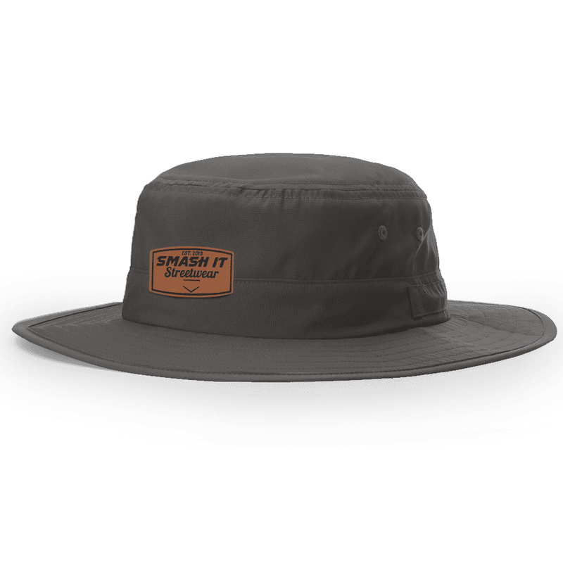 Smash It Sports Bucket Hat Charcoal with Leather Patch - Smash It Sports