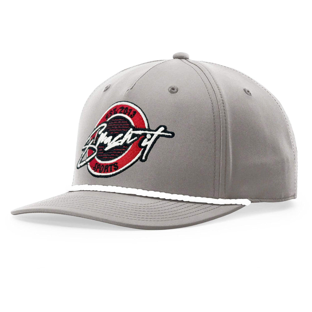 Smash It Sports Classic Rope Snapback Hat - Grey/White/Red - Smash It Sports