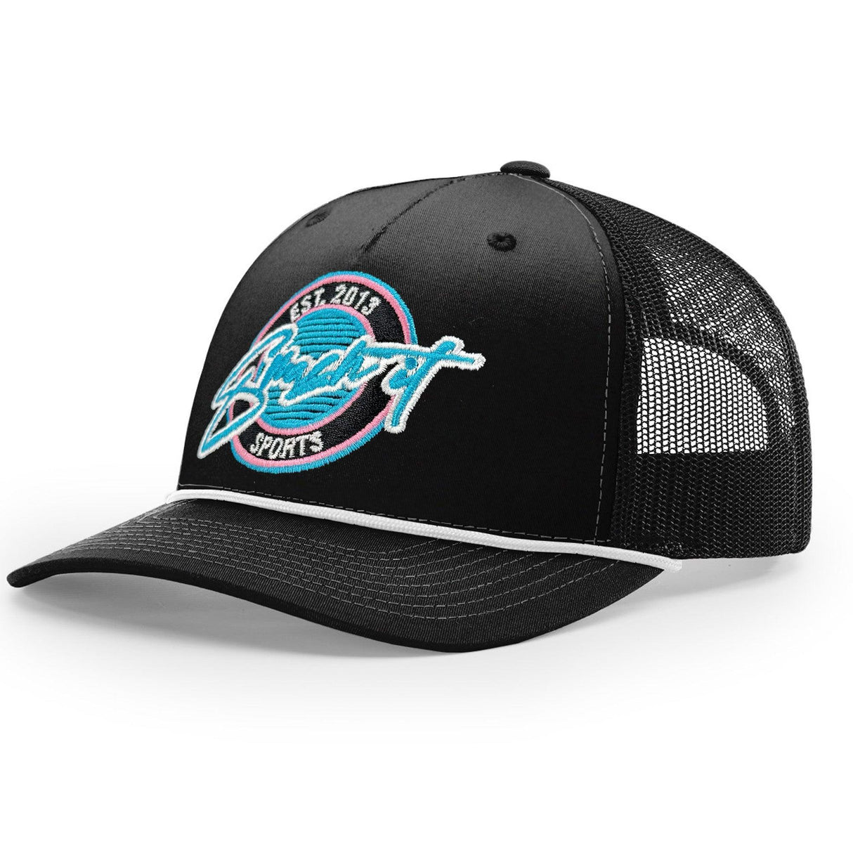 Smash It Sports Classic Rope Trucker Hat - Black/Vice - Smash It Sports