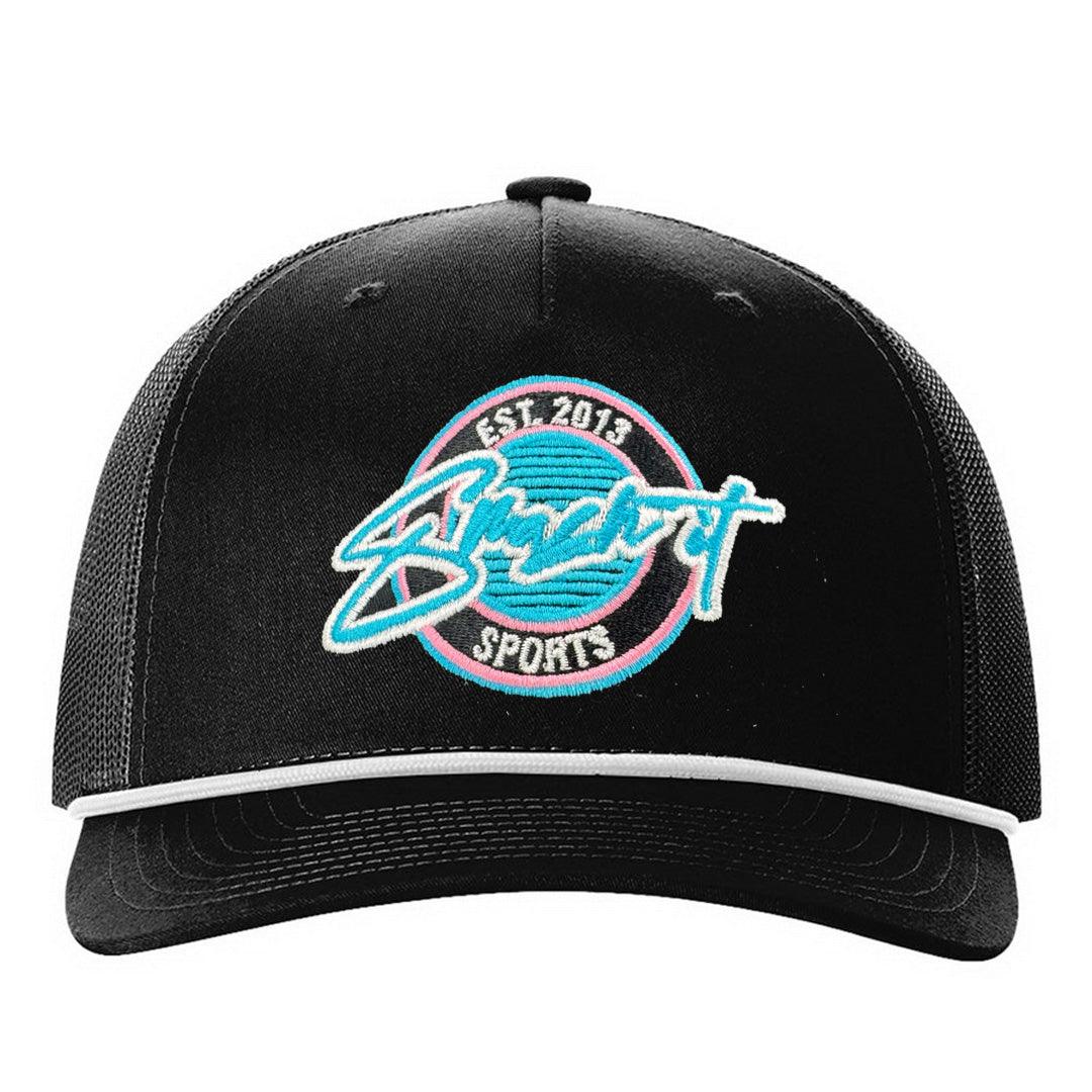 Smash It Sports Classic Rope Trucker Hat - Black/Vice - Smash It Sports