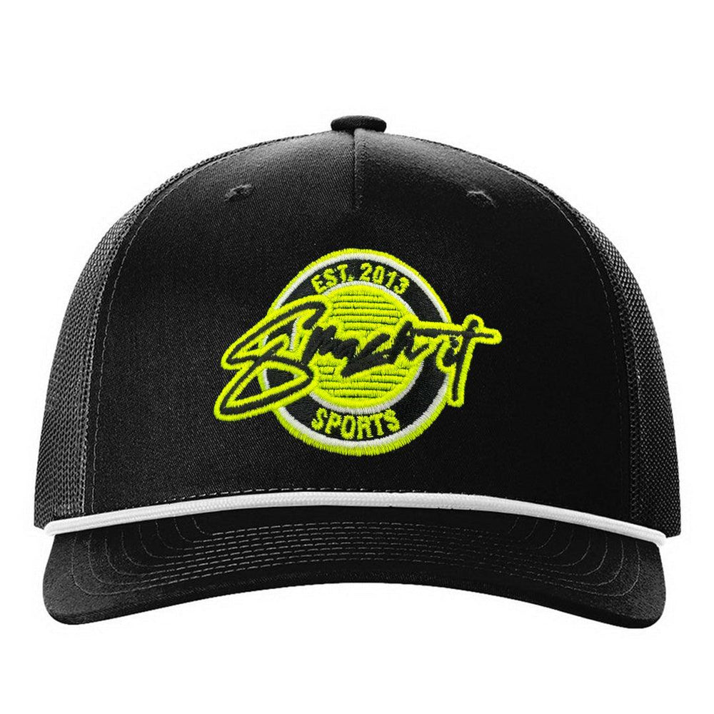 Smash It Sports Classic Rope Trucker Hat - Black/White/Optic - Smash It Sports