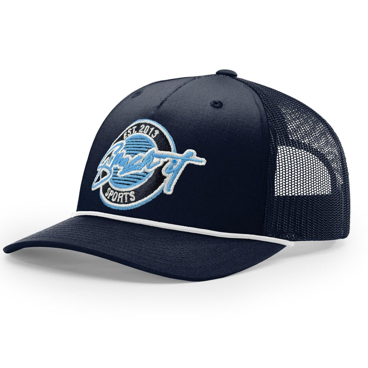Smash It Sports Classic Rope Trucker Hat - Navy/White/Carolina - Smash It Sports