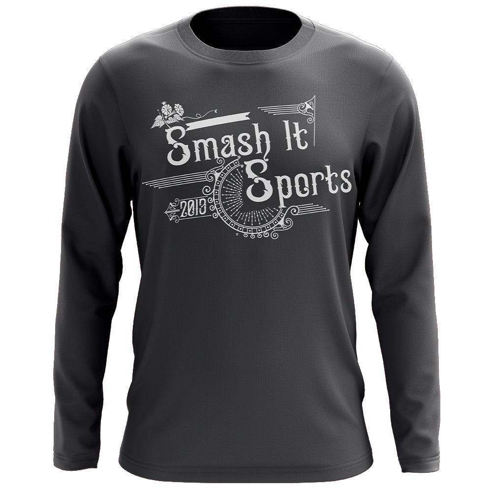 Smash It Sports Long Sleeve Shirt - Old Fashion (Charcoal/White) - Smash It Sports